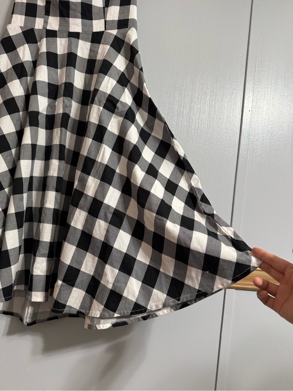 Topdress Black White Gingham Backless Halter Dress Size Small Retro Trad Wife - Picture 6 of 9